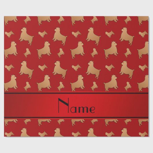 Persoonlijke naam rode honden Norwich Terrier Cadeaupapier (Vlak)