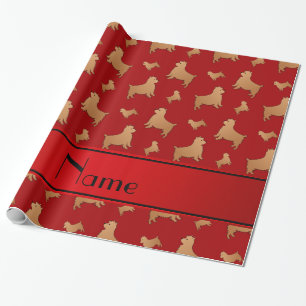 Persoonlijke naam rode honden Norwich Terrier Cadeaupapier