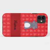 Persoonlijke naam rode kerstbomen met wolf Case-Mate iPhone case (Achterkant (horizontaal))