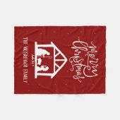 Persoonlijke naam Rode Kerstfamilie voor de nativi Fleece Deken (Voorkant (Horizontaal))