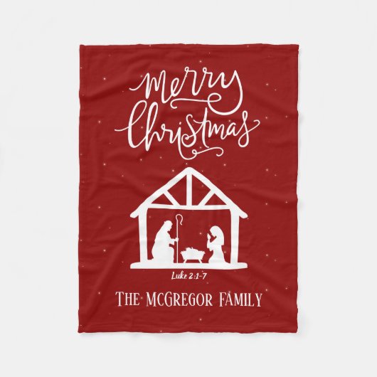 Persoonlijke naam Rode Kerstfamilie voor de nativi Fleece Deken (Voorkant)