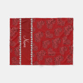 Persoonlijke naam rode luipaard fleece deken (Voorkant (Horizontaal))