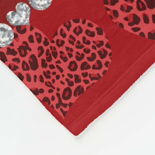Persoonlijke naam rode luipaard fleece deken (Hoek)