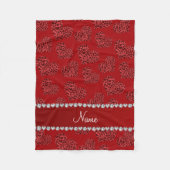 Persoonlijke naam rode luipaard fleece deken (Voorkant)