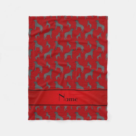 Persoonlijke naam rode Mastiff-honden Fleece Deken (Voorkant)