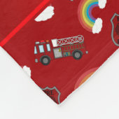 Persoonlijke naam rode regenbogen fleece deken (Hoek)