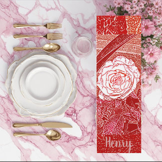 Persoonlijke naam Rode Rose Floral Waterverf Art Yogamat