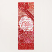 Persoonlijke naam Rode Rose Floral Waterverf Art Yogamat (Achterkant)