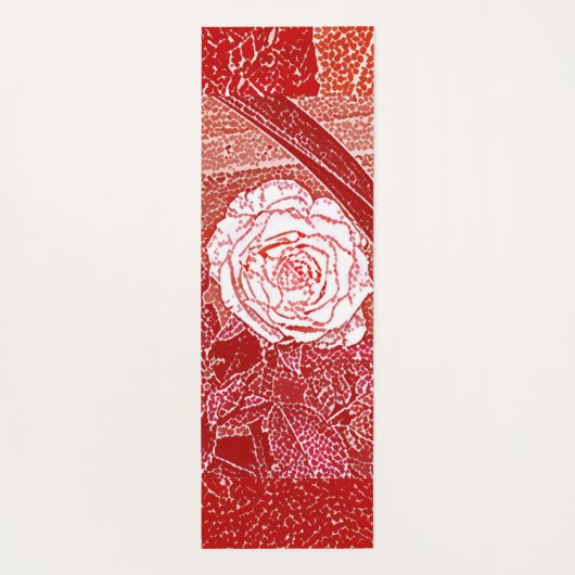 Persoonlijke naam Rode Rose Floral Waterverf Art Yogamat (Achterkant)