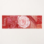 Persoonlijke naam Rode Rose Floral Waterverf Art Yogamat (Voorkant (horizontaal))