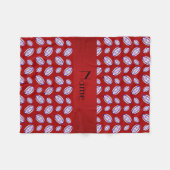 Persoonlijke naam rode rugbyballen fleece deken (Voorkant (Horizontaal))