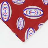 Persoonlijke naam rode rugbyballen fleece deken (Hoek)