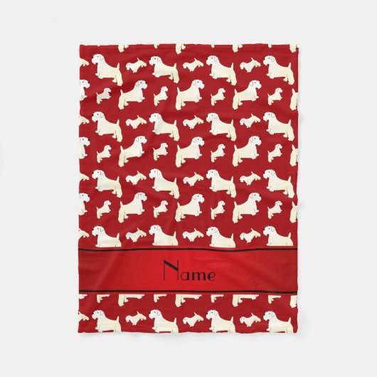 Persoonlijke naam rode Sealyham Terrier dogs Fleece Deken (Voorkant)