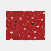 Persoonlijke naam rode sneeuwvlokken in kardinaal fleece deken (Voorkant (Horizontaal))