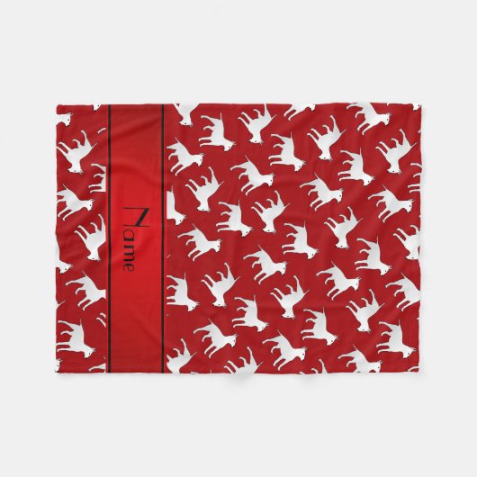 Persoonlijke naam rode stier doodshonden fleece deken (Voorkant (Horizontaal))