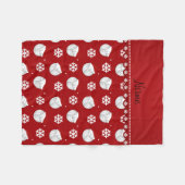 Persoonlijke naam rode volleyballen santa hats fleece deken (Voorkant (Horizontaal))