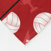 Persoonlijke naam rode volleyballen trofevlag fleece deken (Hoek)
