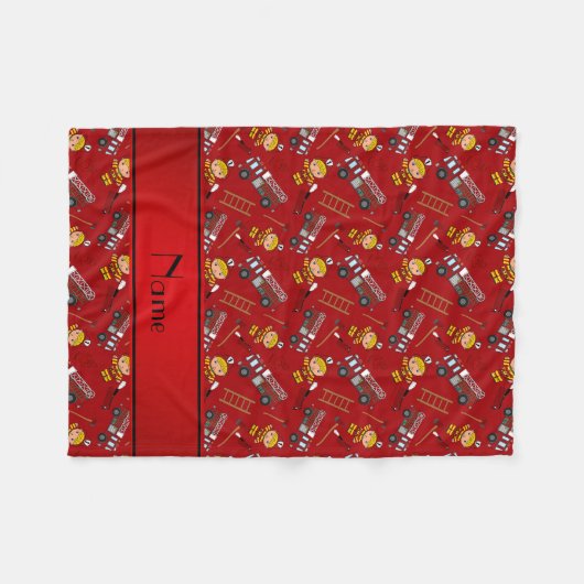 Persoonlijke naam rode vrachtwagens ladders fleece deken (Voorkant (Horizontaal))