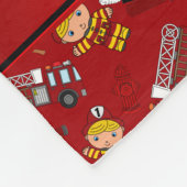 Persoonlijke naam rode vrachtwagens ladders fleece deken (Hoek)