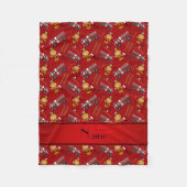 Persoonlijke naam rode vrachtwagens ladders fleece deken (Voorkant)