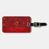 Persoonlijke naam rode wegfietsen bagagelabel (Voorkant horizontaal)