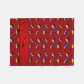 Persoonlijke naam rode worstelaars op mat fleece deken (Voorkant (Horizontaal))