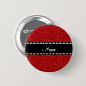 Persoonlijke naam rode zirlen ronde button 5,7 cm (Voorkant /achterkant)