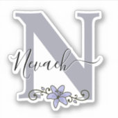 Persoonlijke naam Romantische lelie bloem Sticker (Voorkant)