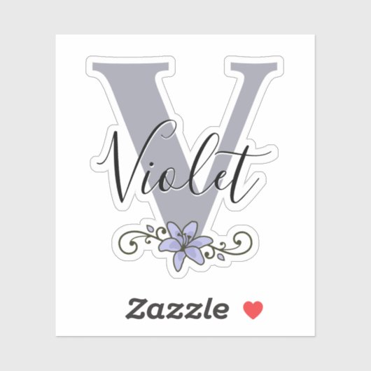 Persoonlijke Naam Romantische Lelie Bloem Sticker (Vel)