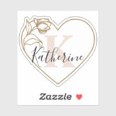 Persoonlijke naam Romantische Tulp Hart Sticker (Vel)