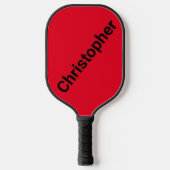 Persoonlijke naam rood en zwart pickleball paddle (Voorkant)