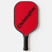 Persoonlijke naam rood en zwart pickleball paddle (Achterkant)
