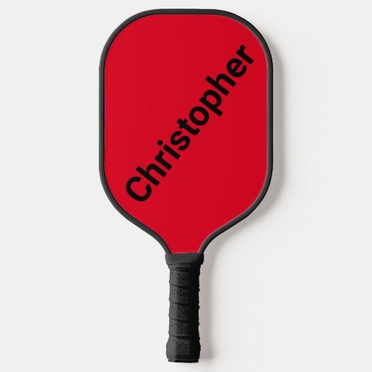 Persoonlijke naam rood en zwart pickleball paddle (Achterkant)