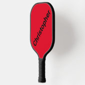 Persoonlijke naam rood en zwart pickleball paddle (Links)