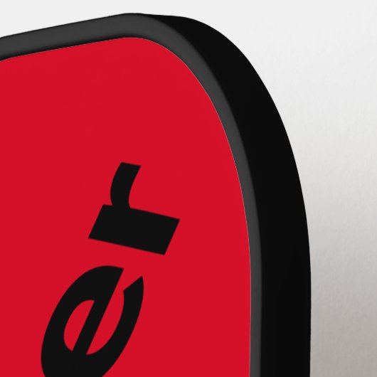 Persoonlijke naam rood en zwart pickleball paddle (Links Detail)