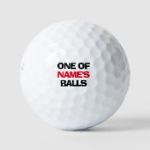 Persoonlijke naam rood grappig golfballen (Voorkant)