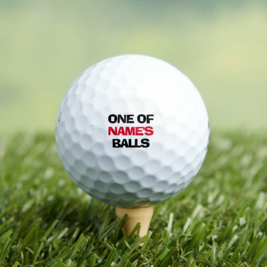 Persoonlijke naam rood grappig golfballen (Insitu Shirt)