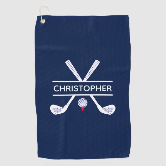Persoonlijke naam Rood Wit Blauw Golfhanddoek (Voorkant)