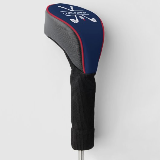 Persoonlijke naam Rood Wit Blauw Golfheadcover (Schuin)