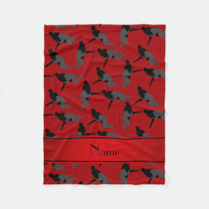 Persoonlijke naam rood worstelen fleece deken