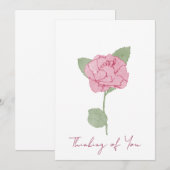 Persoonlijke naam roos bloem waterverf script kaart (Voorkant / Achterkant)