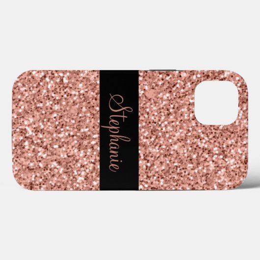 Persoonlijke naam Roos Gold Glitter Sparkle Case-Mate iPhone Case (Achterkant (horizontaal))