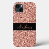 Persoonlijke naam Roos Gold Glitter Sparkle Case-Mate iPhone Case (Achterkant)