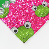 Persoonlijke naam roos roze glitterkikkers fleece deken (Hoek)
