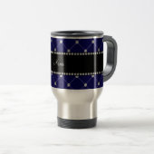 Persoonlijke naam Royal blue diamonds Reisbeker (Voorkant rechts)