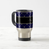 Persoonlijke naam Royal blue diamonds Reisbeker (Voorkant links)