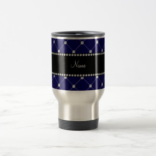 Persoonlijke naam Royal blue diamonds Reisbeker (Center)