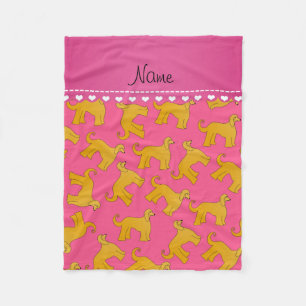Persoonlijke naam roze afghanghond honden fleece deken