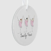 Persoonlijke naam Roze Ballerina Dance Girl Ornament (voorkant)