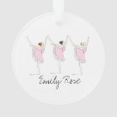 Persoonlijke naam Roze Ballerina Dance Girl Ornament (achterkant)